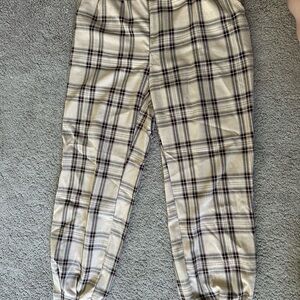 SIZE LARGE Women's Light Brown Plaid Pants